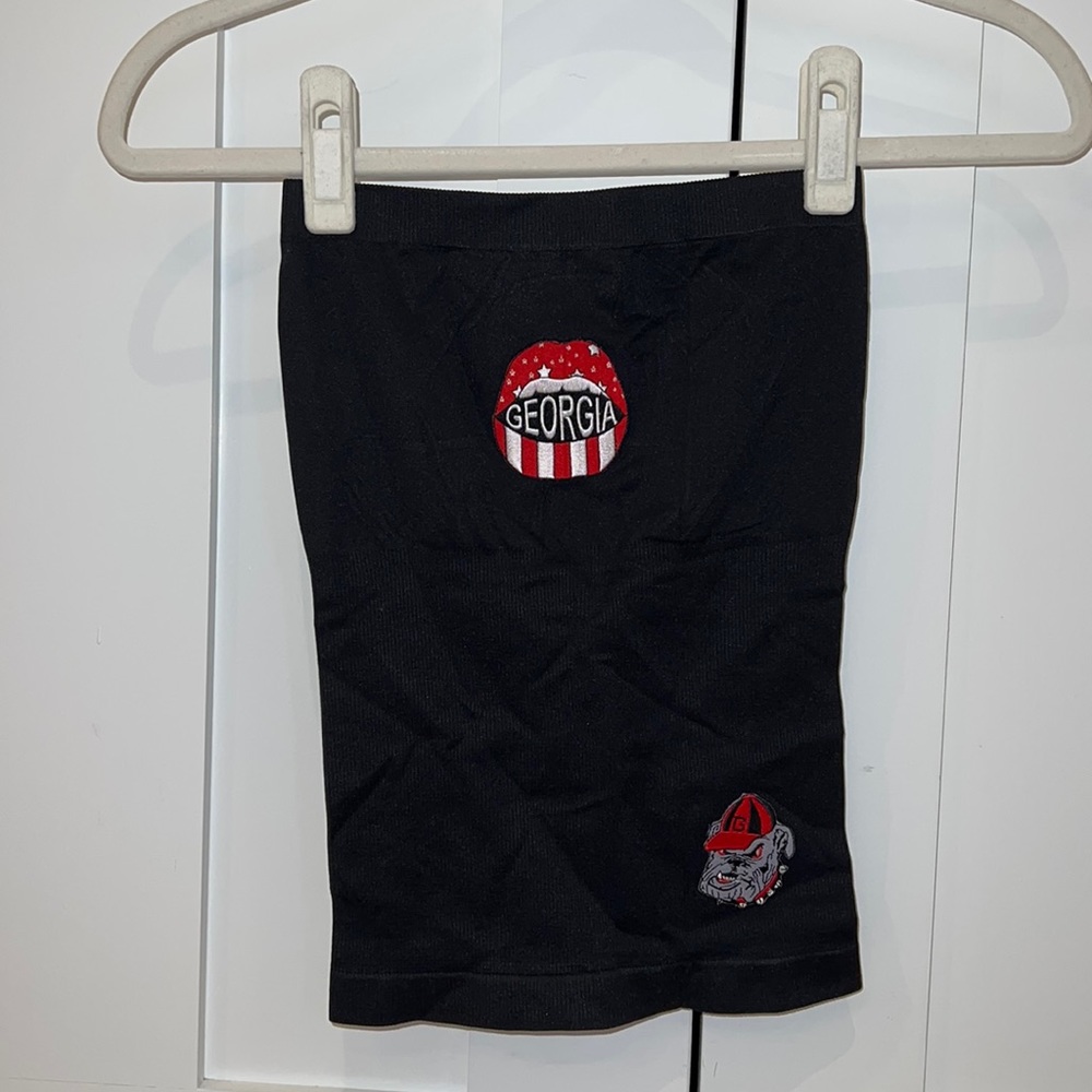 Black UGA Bulldawg Tube Top W/ Iron on Patches